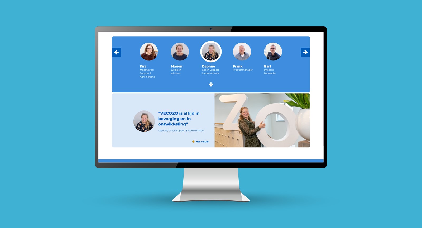 The Our colleagues page with testimonials