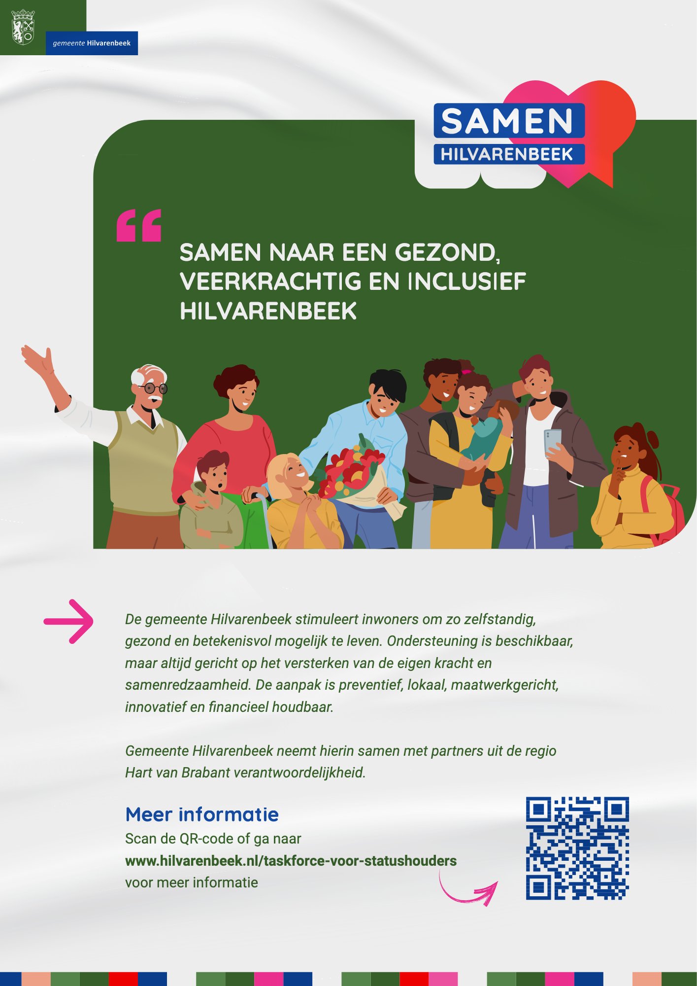 A0 campaign poster: Together towards a healthy, resilient and inclusive Hilvarenbeek